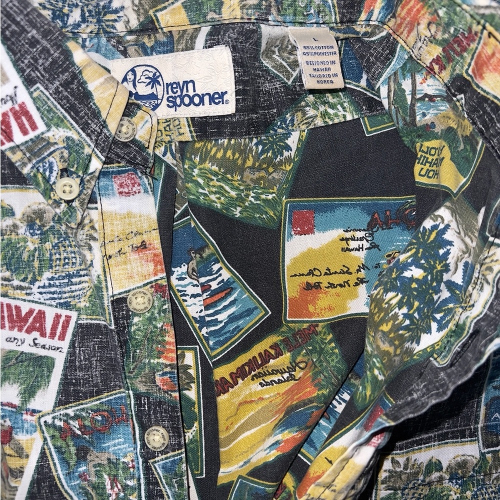Hawaiian Postcard Print Shirt - Picture 3 of 4